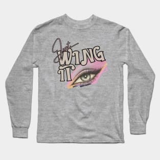 just wing it 90's vintage punk Long Sleeve T-Shirt